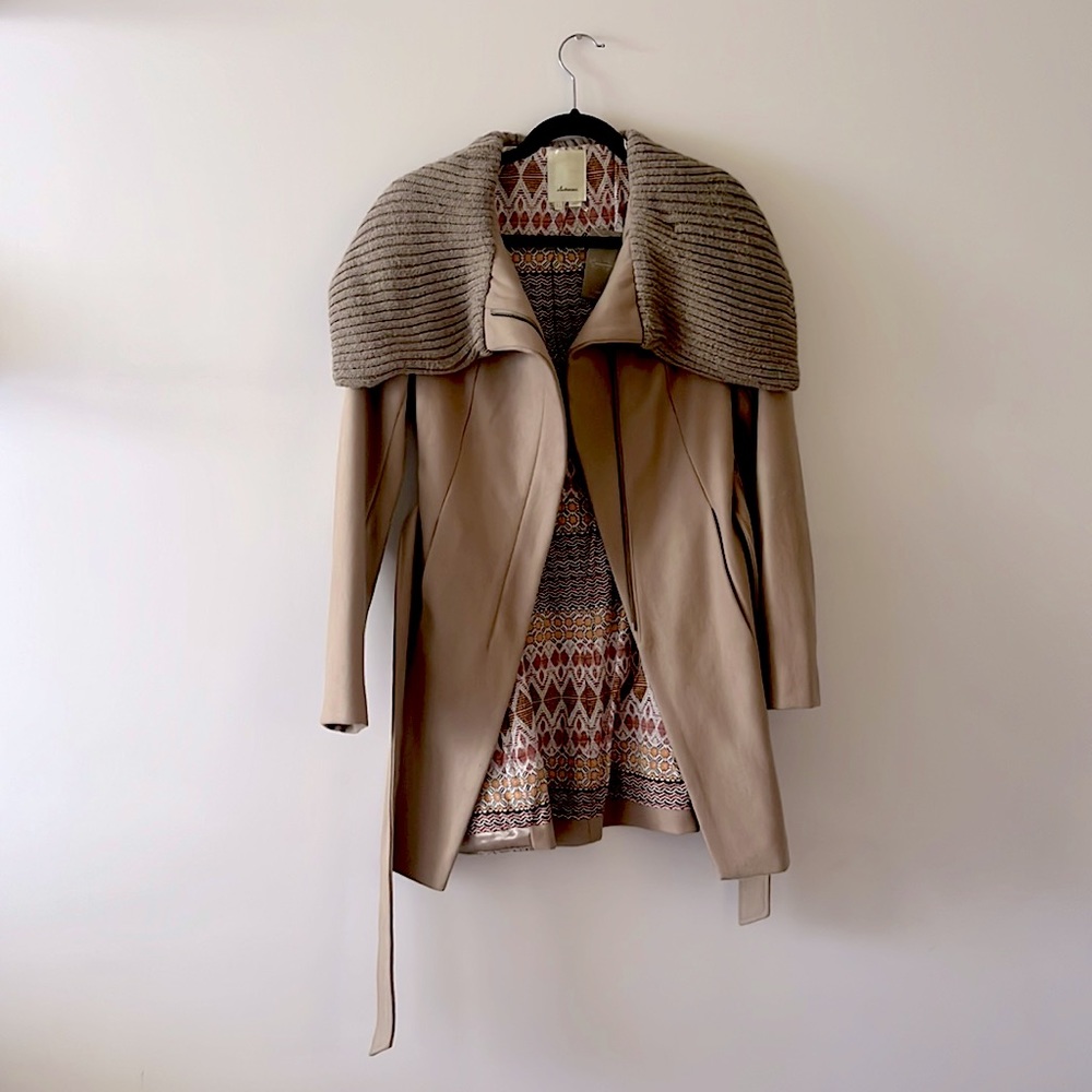 NWT Anthro Elevenses Taupe Coat | Size 0